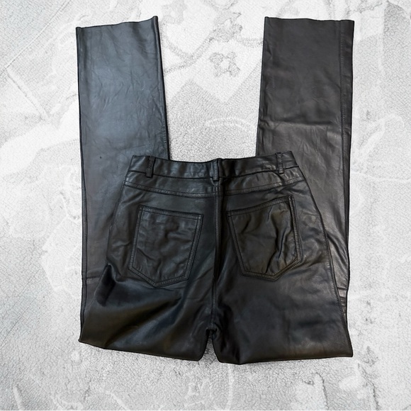 Kenneth Cole New York Black Leather Pants ~size 4 - Picture 2 of 11